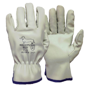 Guantes industriales lona y cuero eco